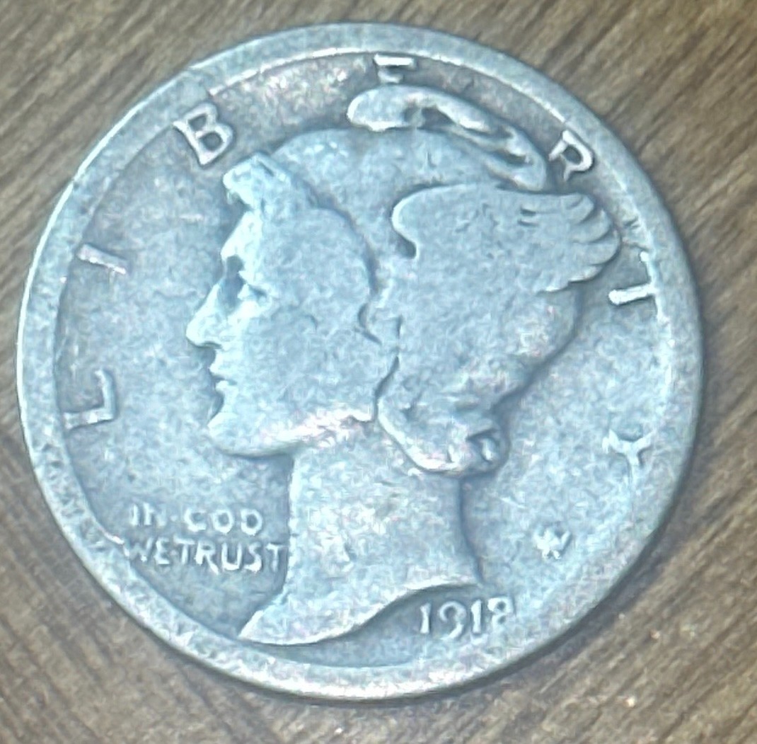 1918 - P * MERCURY DIME * 10c CENT US COIN * 90% SILVER
