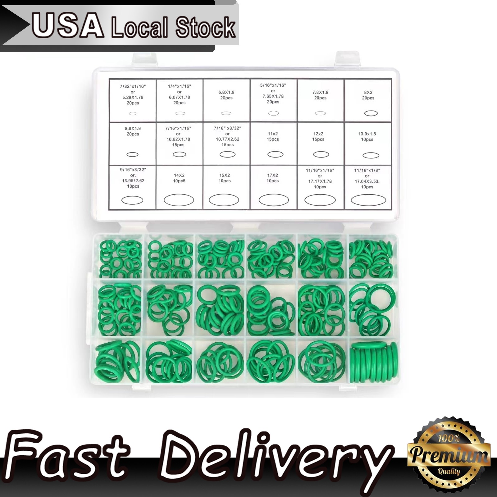 270 Pcs Car Air Conditioning O Ring Kit for Car Repair Plumbing Gas Connections