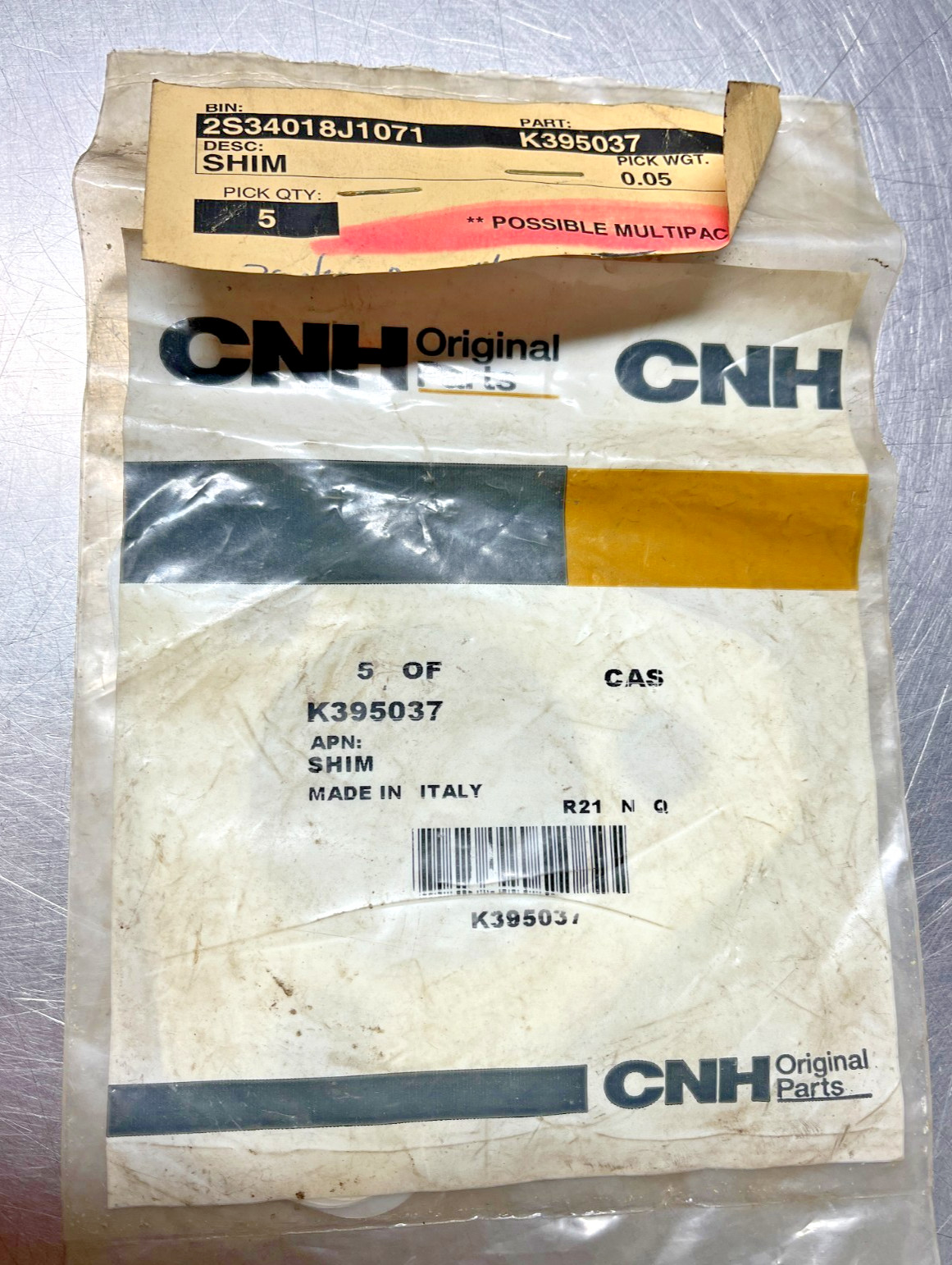 K395037   Genuine OEM  Case IH  CNH    SHIM    QTY of 5 Shims