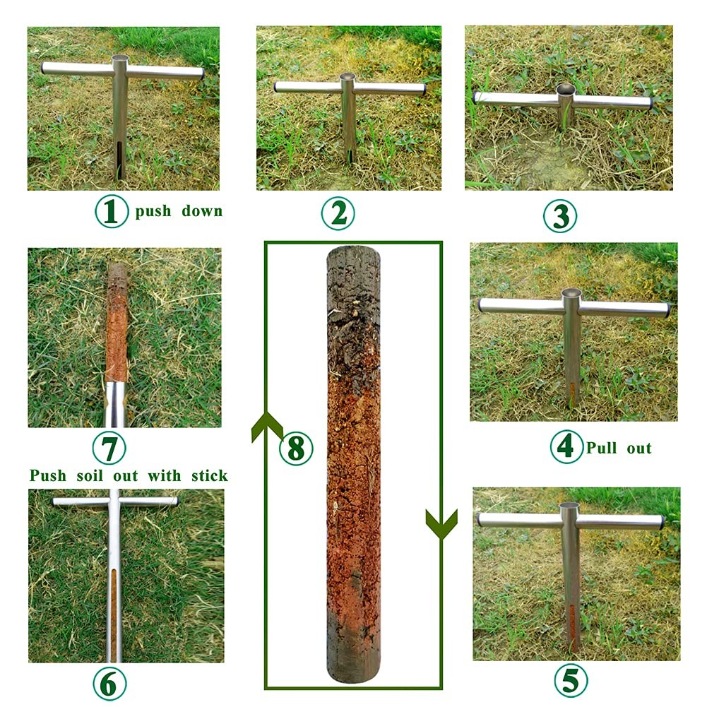 Sukiise Soil Sample Probe 12 Inch with T Handle, Sampler Tool, Soil...
