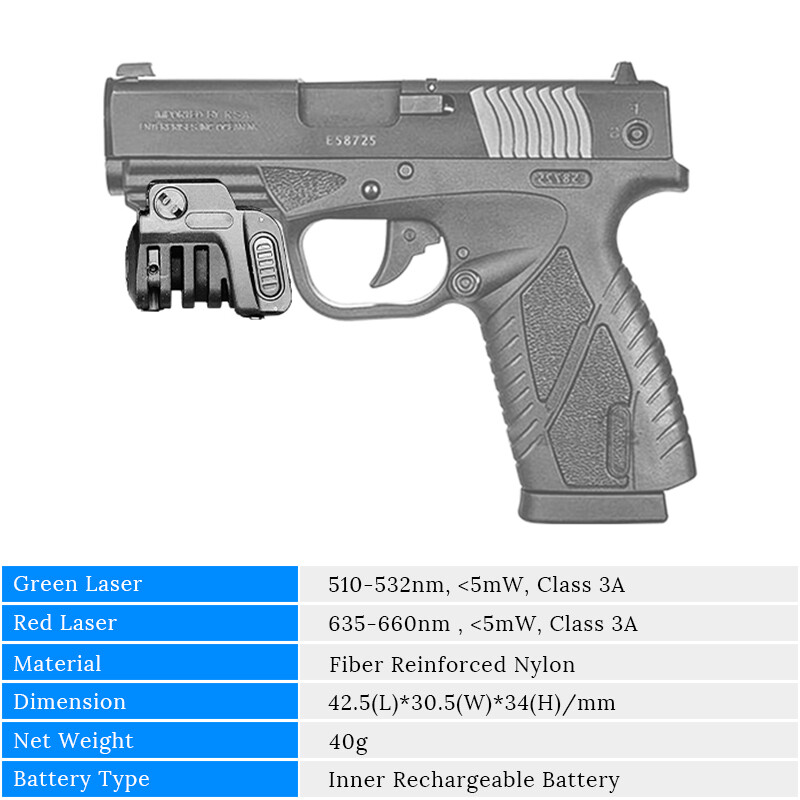 Green Rechargeable Laser Sight for Smith & Wesson SD SD9 SD VE SDVE