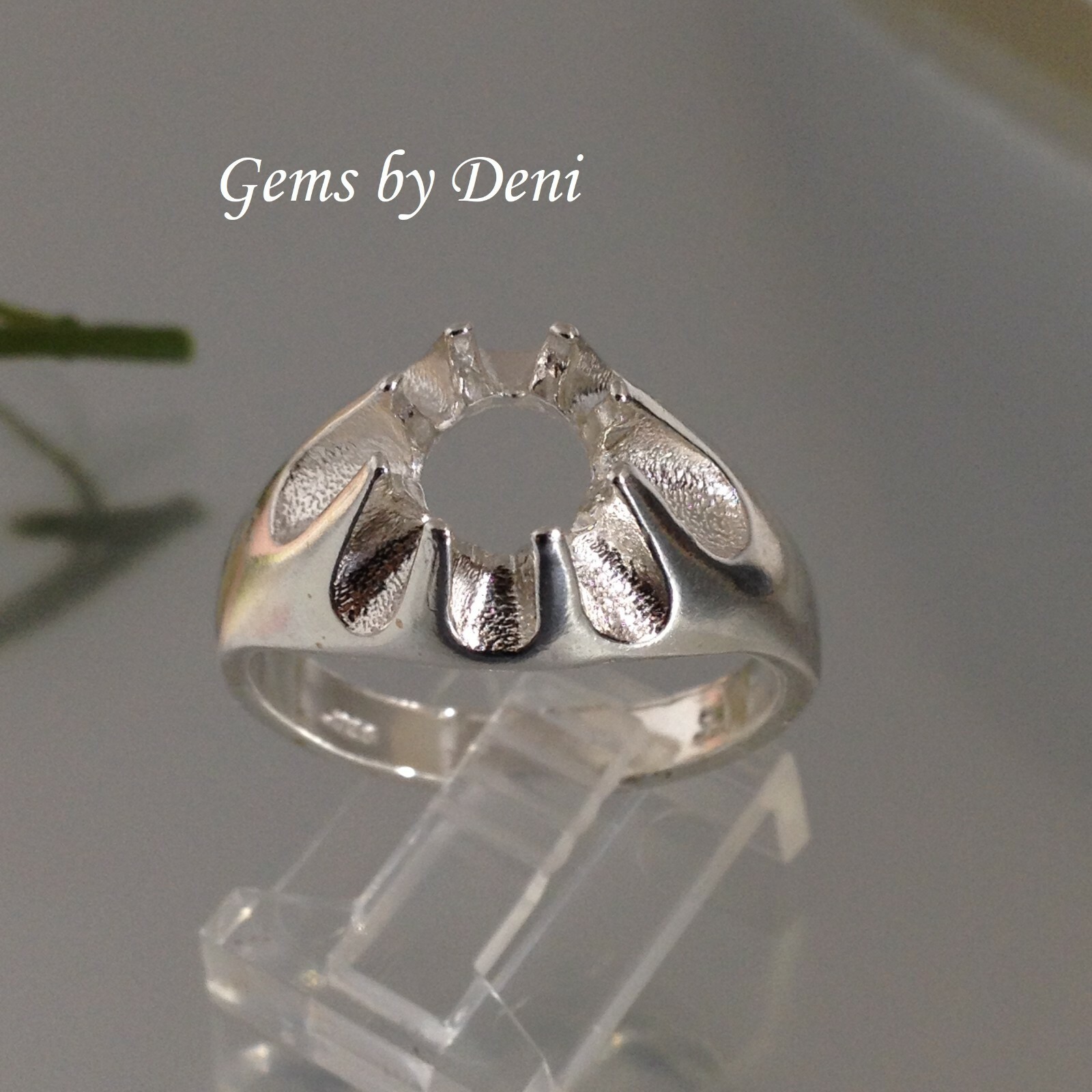 10mm Round Gent's Gypsy Sterling Silver Pre-Notched Ring Casting (Size 9-11)