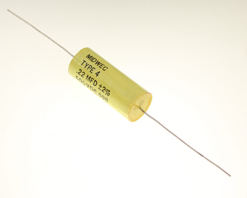 (4pcs) .22uF 600V DC Axial Polyester Film Capacitor 600VDC .22mfd 600 Volts