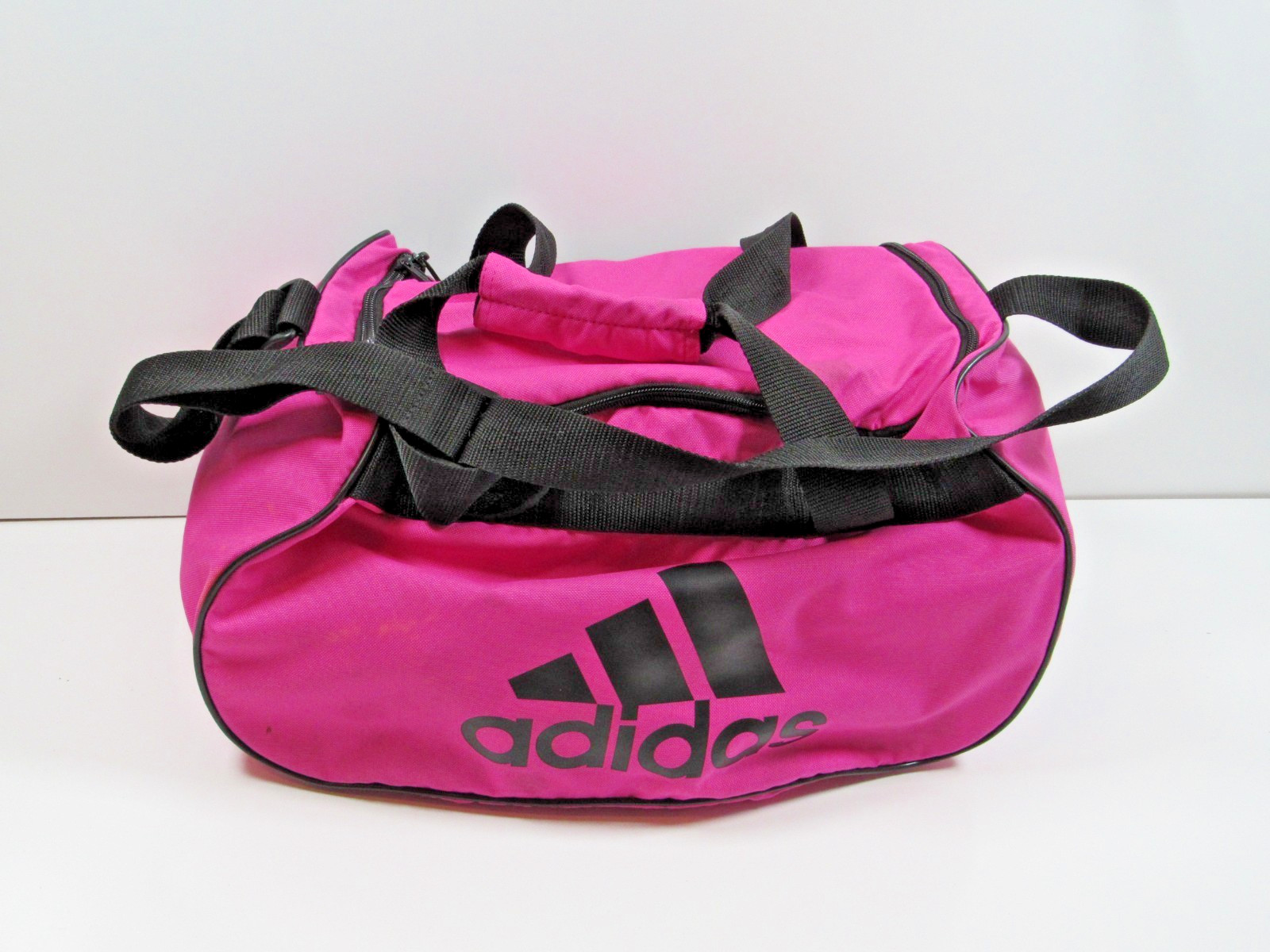 Vintage Adidas Duffel Gym Bag Intense Pink/Black #PT