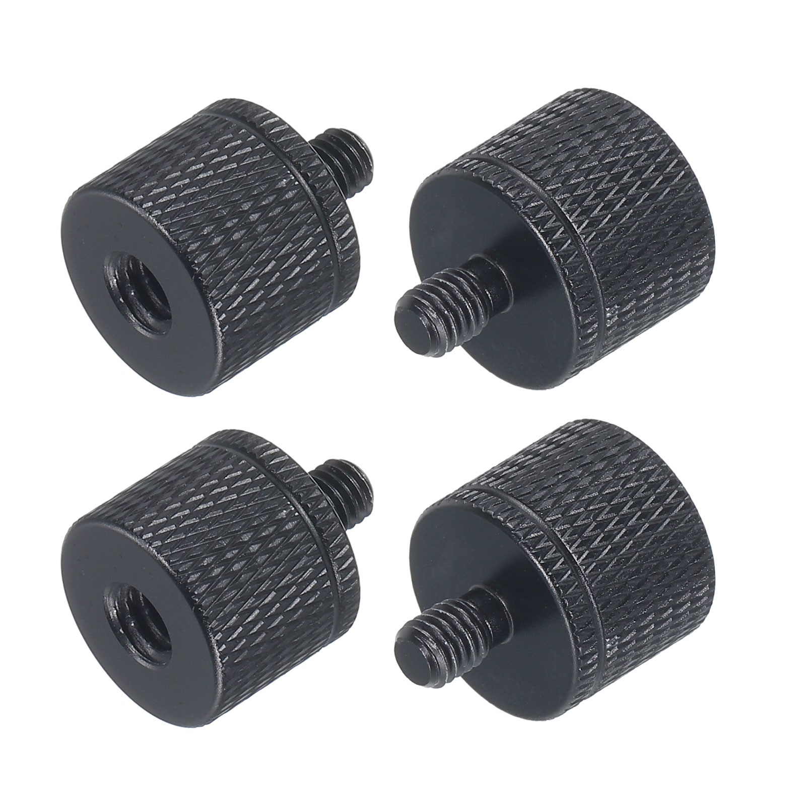 4Pcs Mic Stand Adapter 1/4 Female to M5 Male Camera Screw Adapter Black