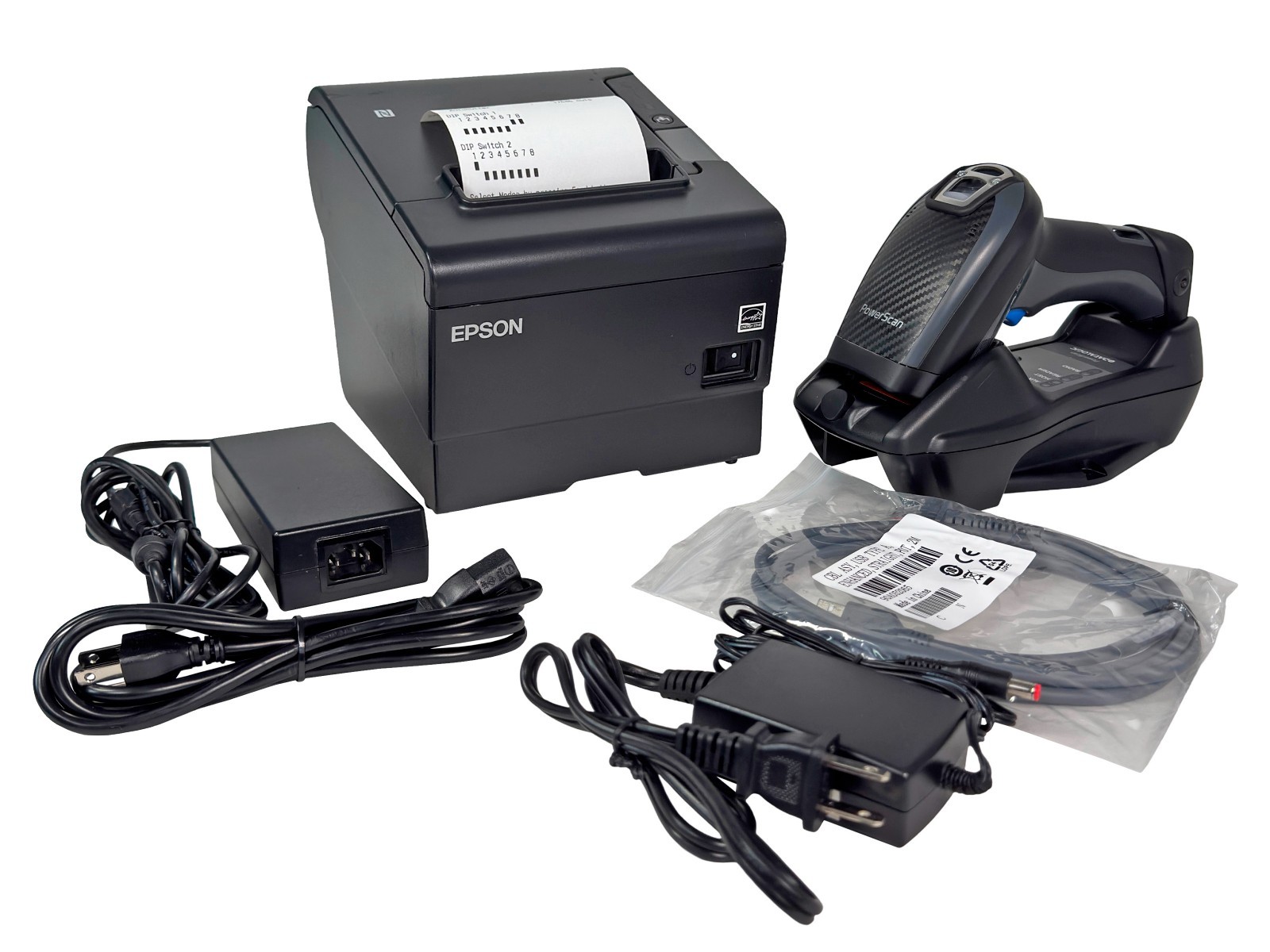 FOR SQUARE Printer + Barcode Scanner Epson TM-T88VI Datalogic Powerscan PM9501