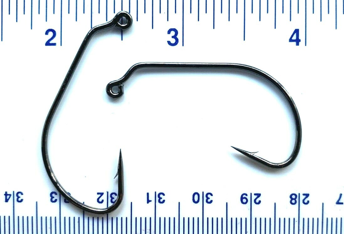 100 GT 91768 Black Nickel 28 Degree Wide Gap Jig Fish Hooks size 1