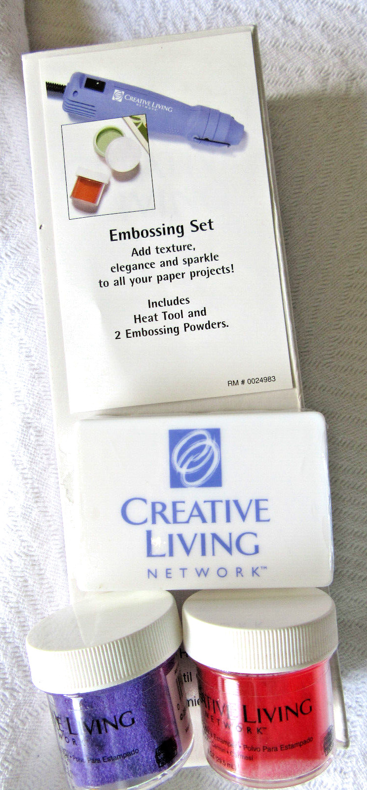 3 items Creative Living Card Makers Heating Tool, Embossing Powder and Ink Set