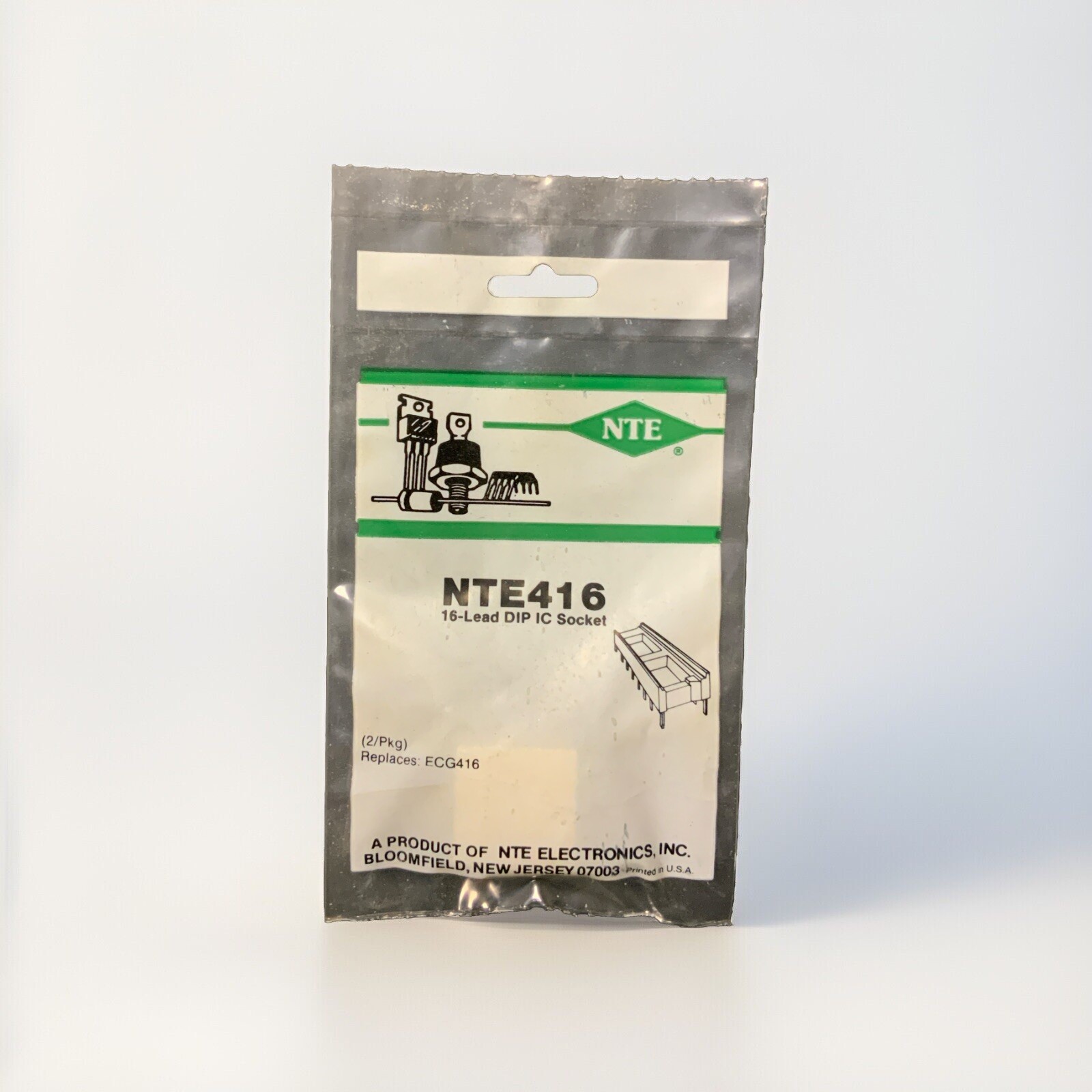 NTE416 16-Lead DIP IC Socket 2/PKG ECG416
