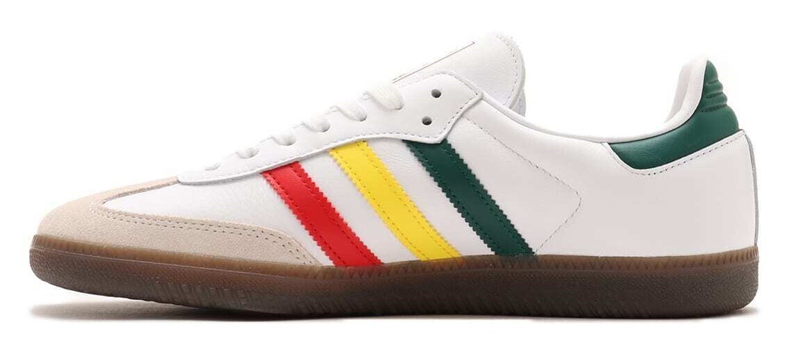 adidas Samba OG White Sneakers Jamaica Rasta Retro Trainers Originals Men Shoes