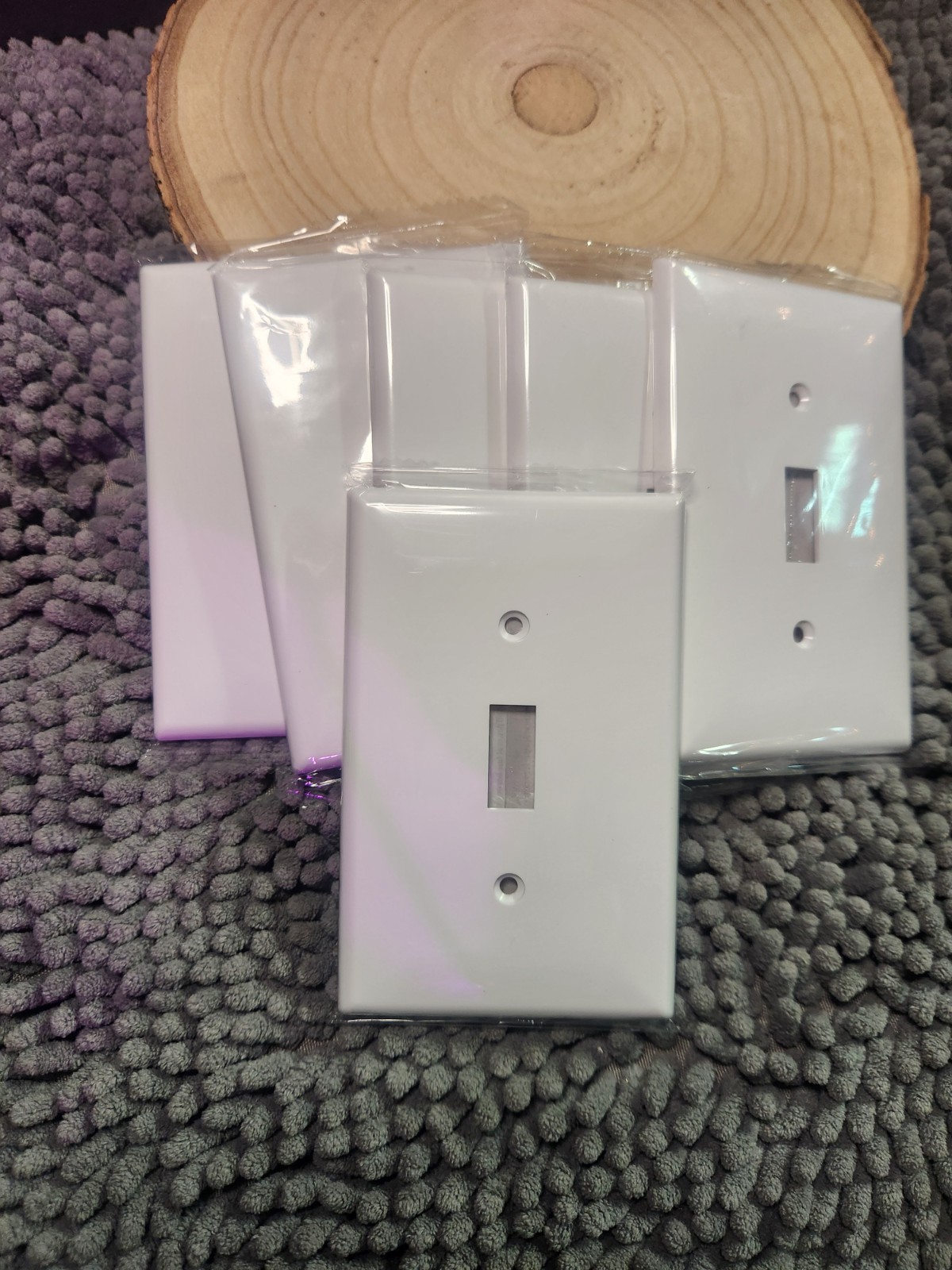Lot Of 6~Hyper Tough Oversized Wallplate Single Switch Nylon White~NEW IN PKG