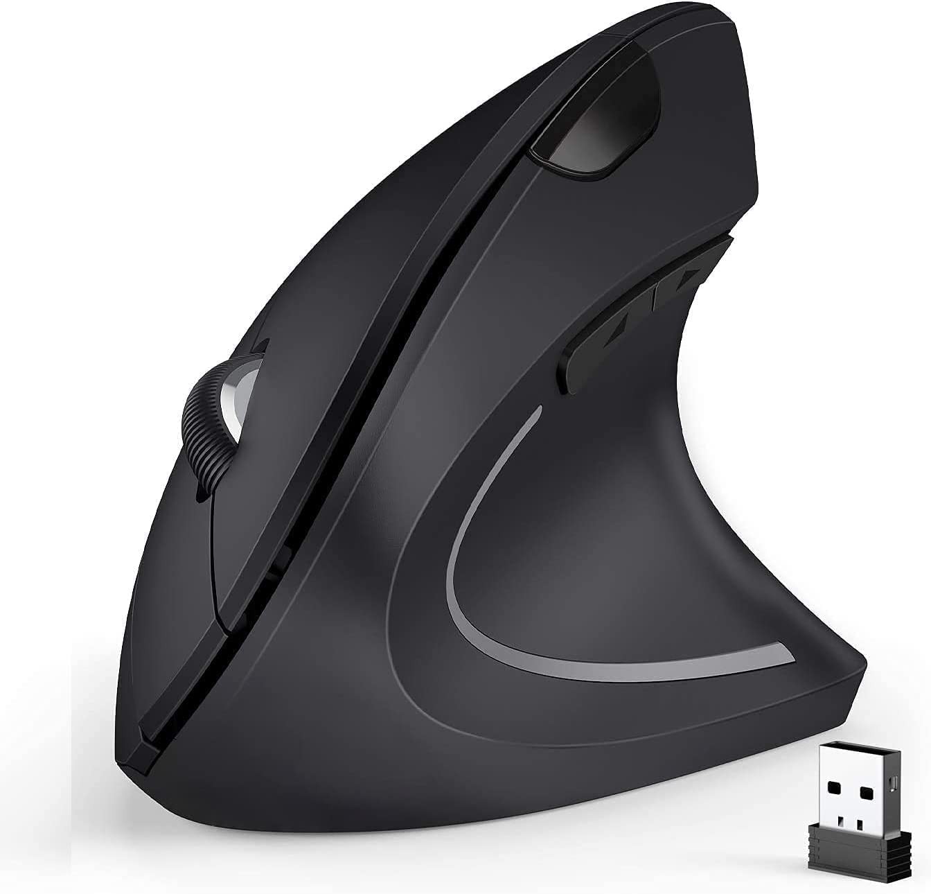 BeWishes Ergonomic Vertical Wireless Mouse Black