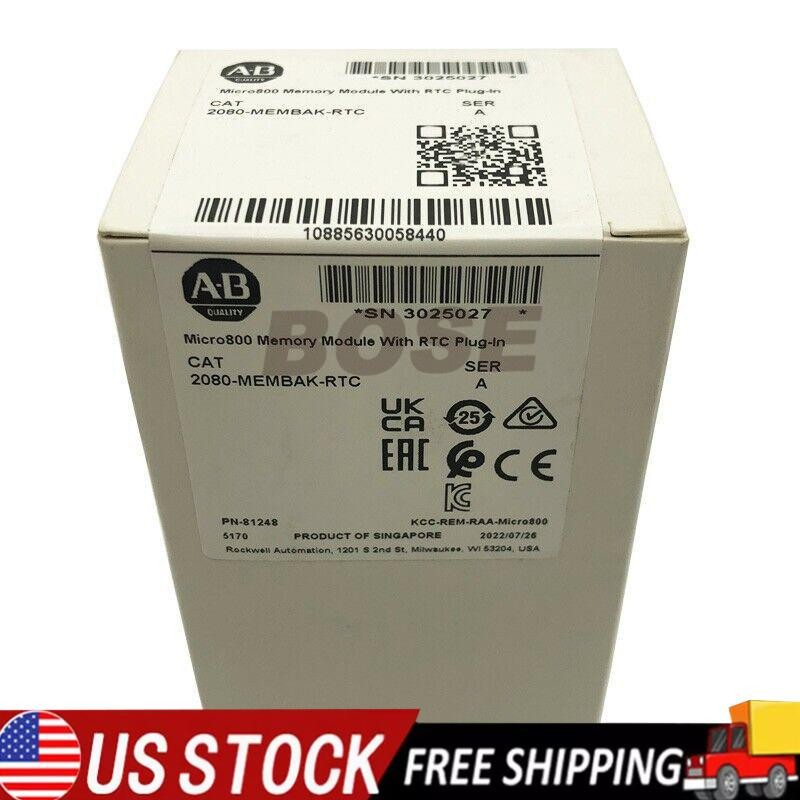 NEW Original Allen Bradley 2080-MEMBAK-RTC Memory Module With RTC Plug-In