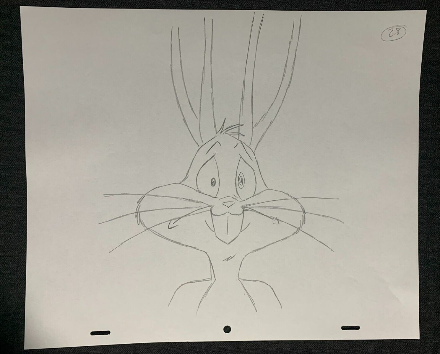 BUGS BUNNY 12.5x10.5" Animation Pencil Drawing FVF 7.0 #28
