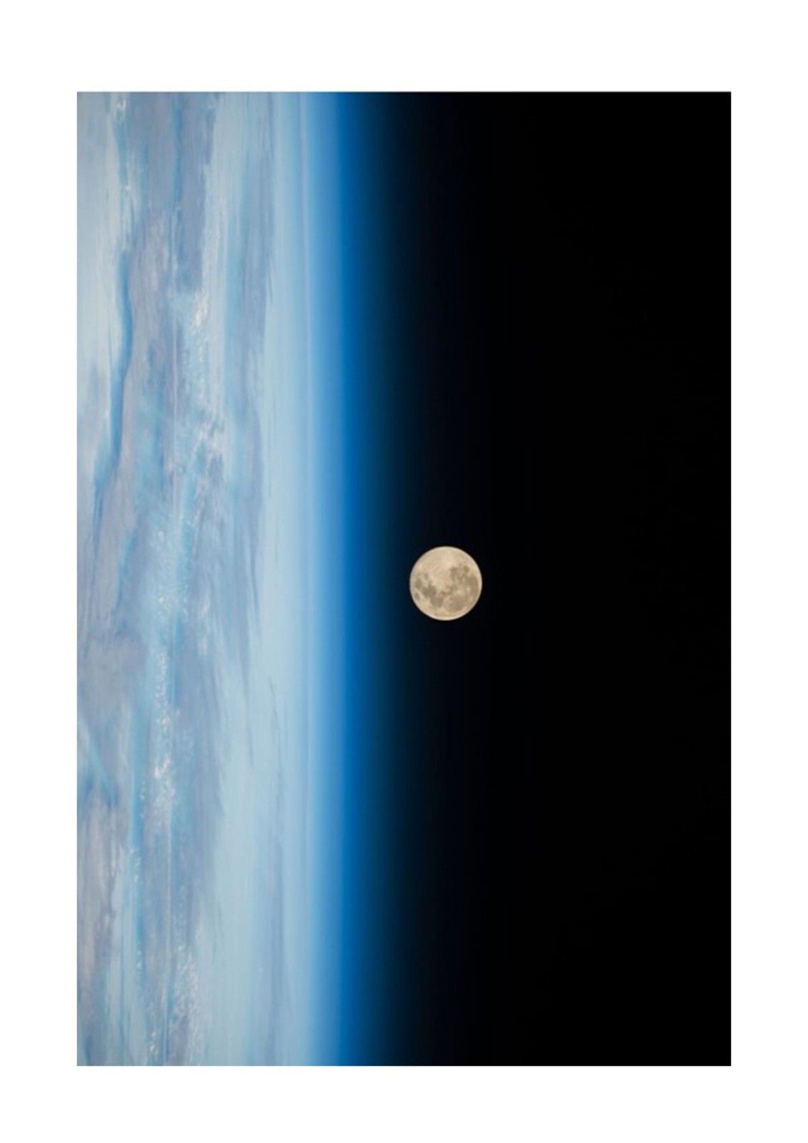 Moon photographed from Internal Space Station A4 poster choice of frame