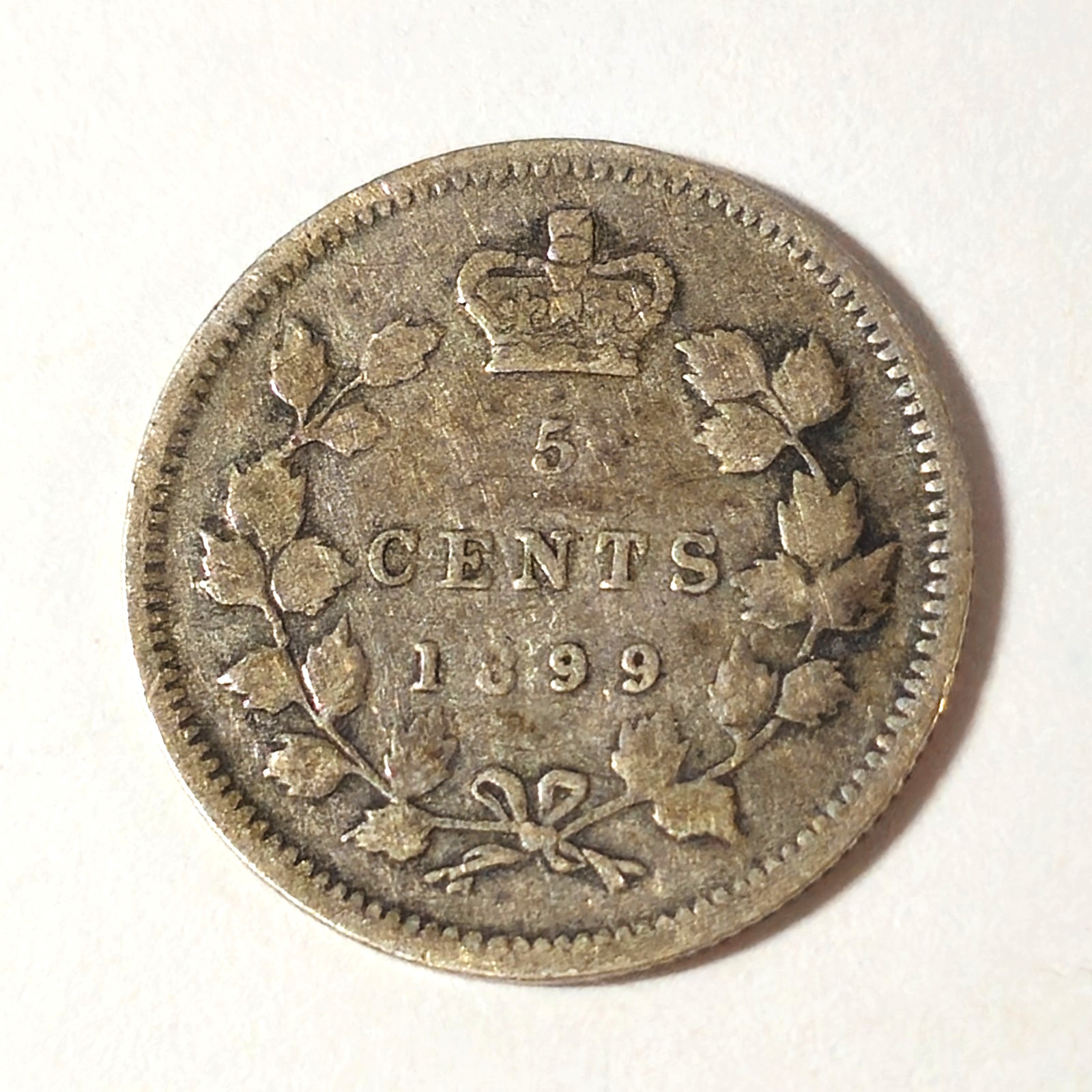 1899 Canada 5 five cents SILVER - LOW COMBINED SHIP - C5-361