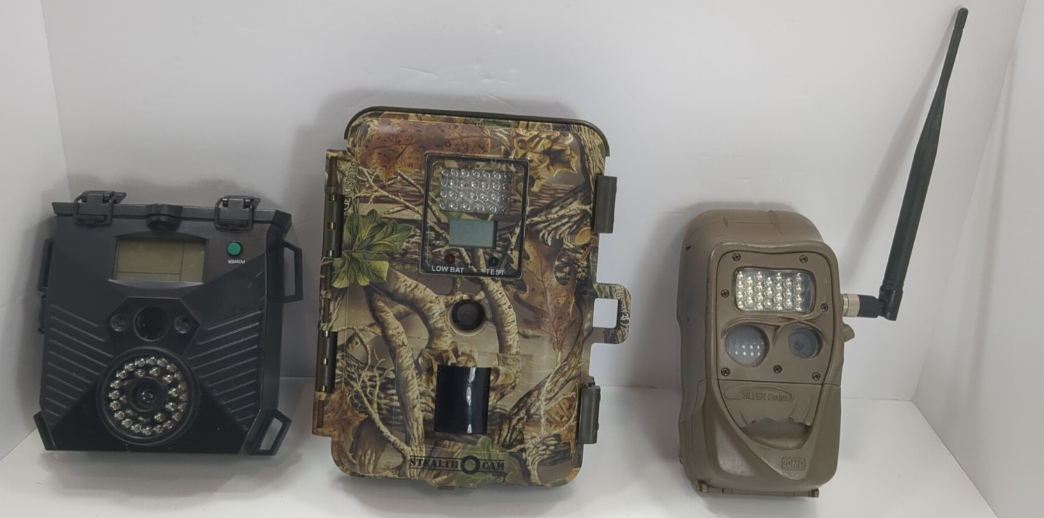 Lot Of 3 - Stealth Cam Model STC123OIR, Wild Game, Cuddle Back Trail Camera