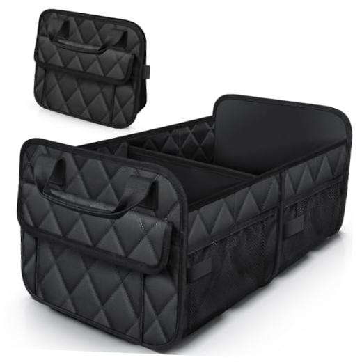 SUV Trunk Organizer - Foldable & Portable Car Organizers - Medium Black