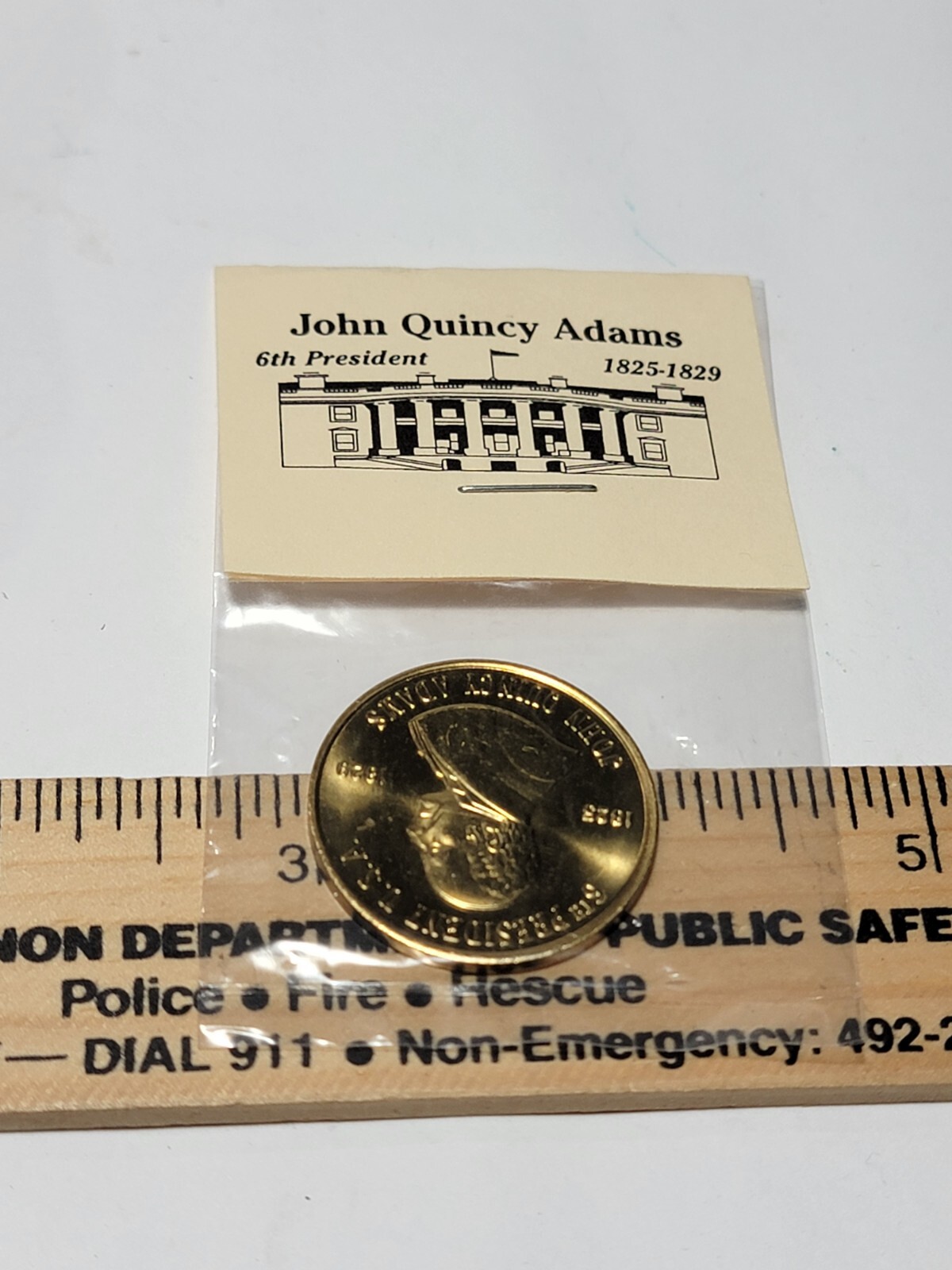 C5 token Exonumia 6th President Presidential John Quincy Adams 28mm