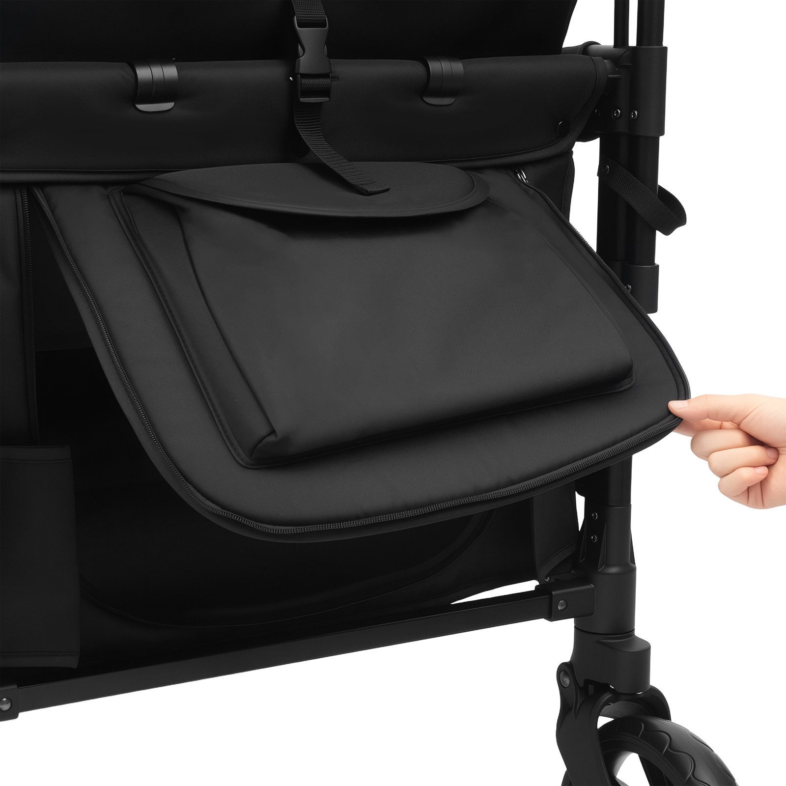 Adjustable 4-seats Stroller Wagon Push Pull Quad Collapsible Stroller With Wheel