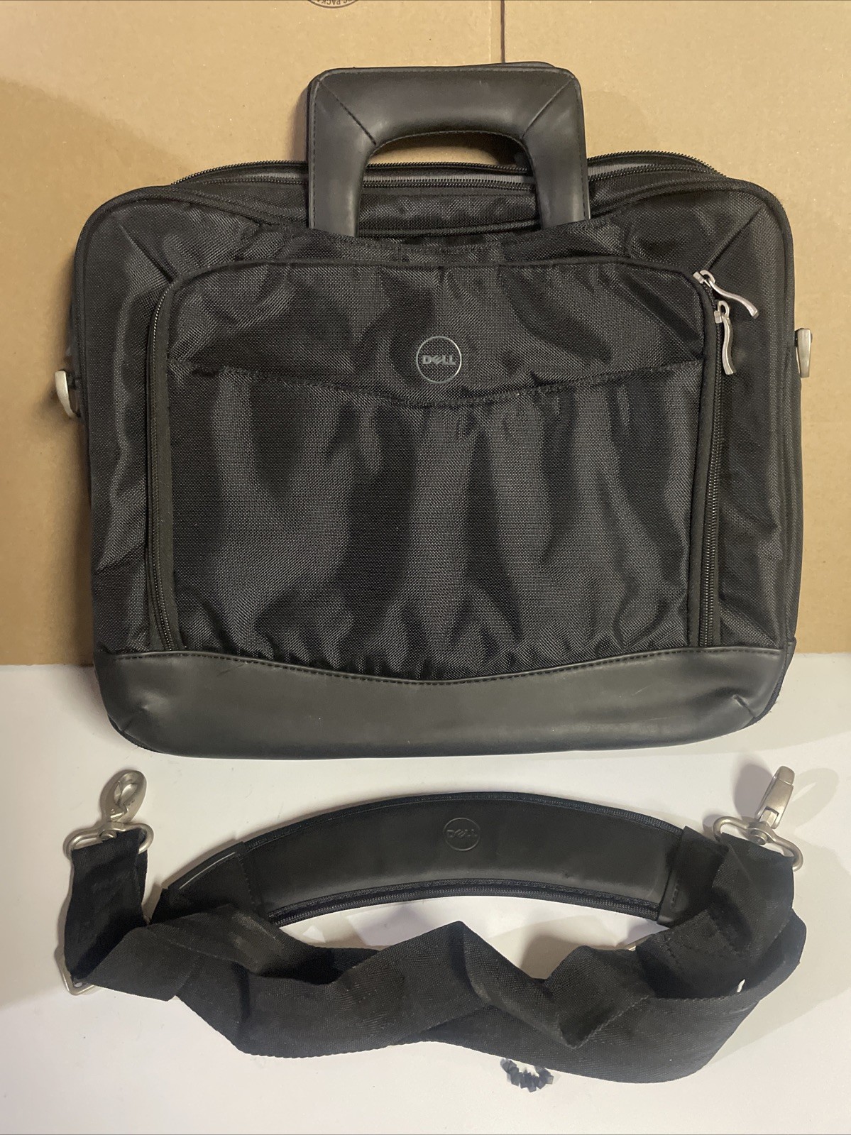 Dell Black Laptop Briefcase Messenger Bag w Shoulder Strap Organizer - 15”