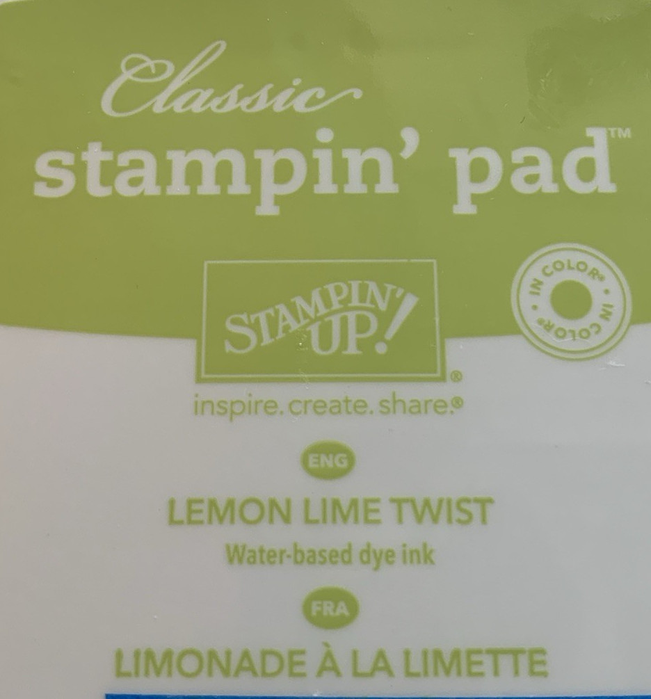 Stampin Up Ink Pad LEMON LIME TWIST IN COLOR 2017 Retired Case AS IS FLAW