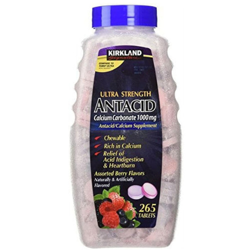 Kirkland Ultra Strength Antacid Calcium Carbonate 1000mg Chewable Tablets