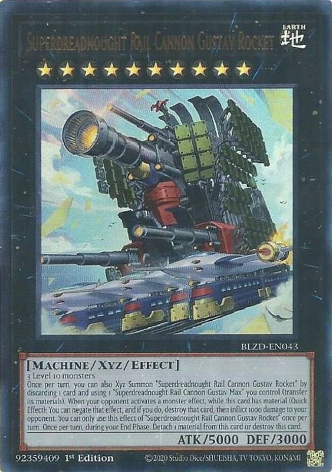 Superdreadnought Rail Cannon Gustav Rocket - BLZD-EN043 - Ultra Rare - 1st Editi