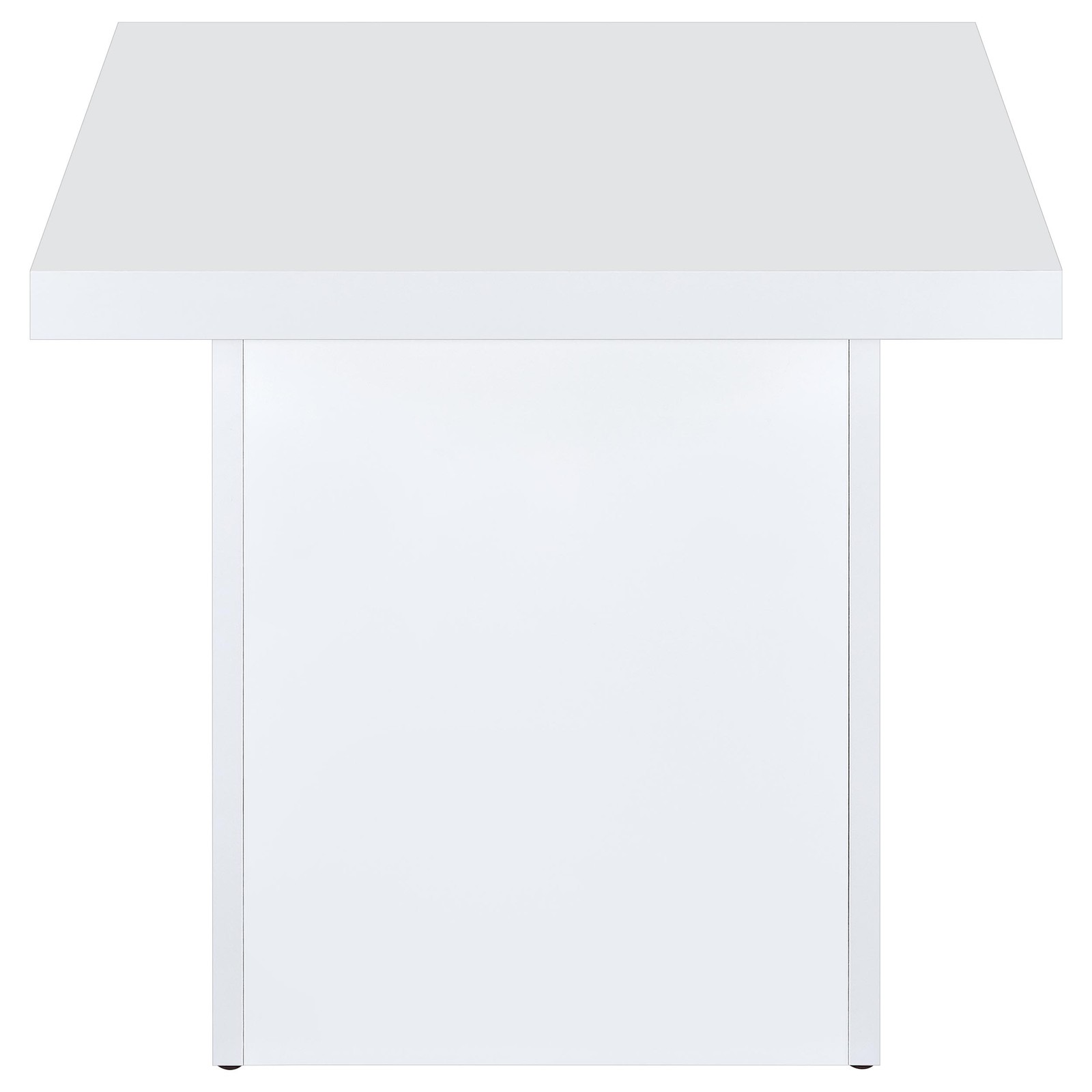 Coaster Devar Square Engineered Wood Side End Table in White High Gloss