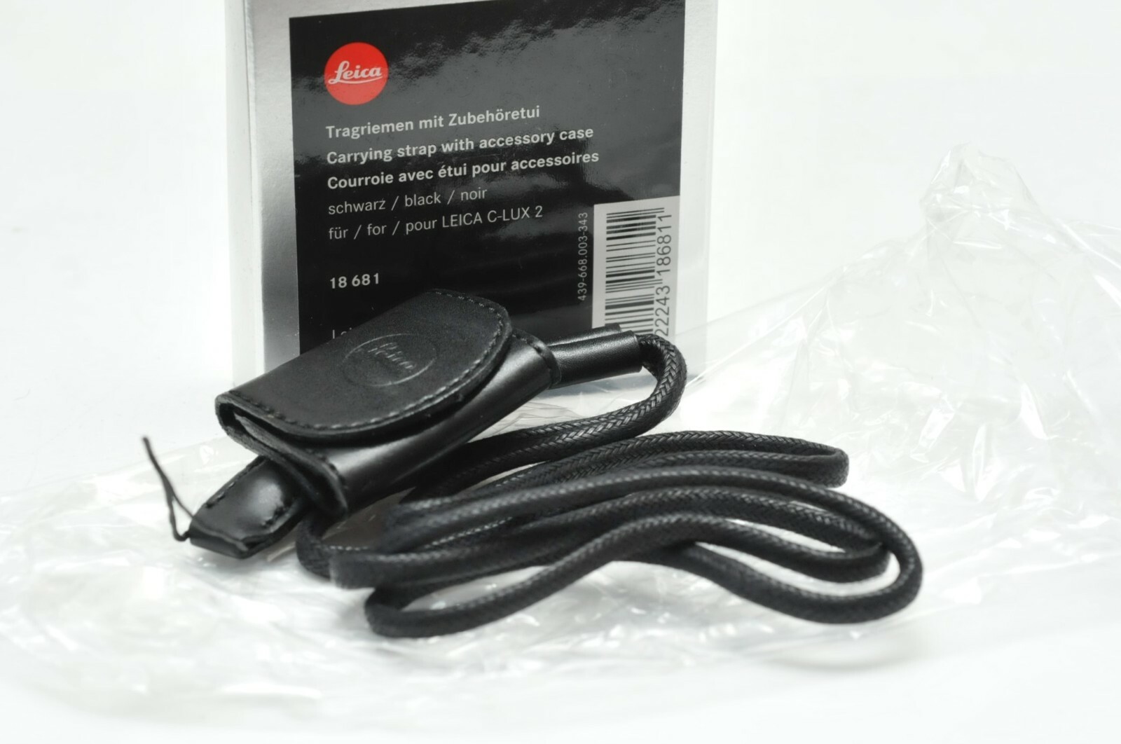 Leica Carrying Strap W/ Leather SD Card Holder Case 18681 for Compact Cameras