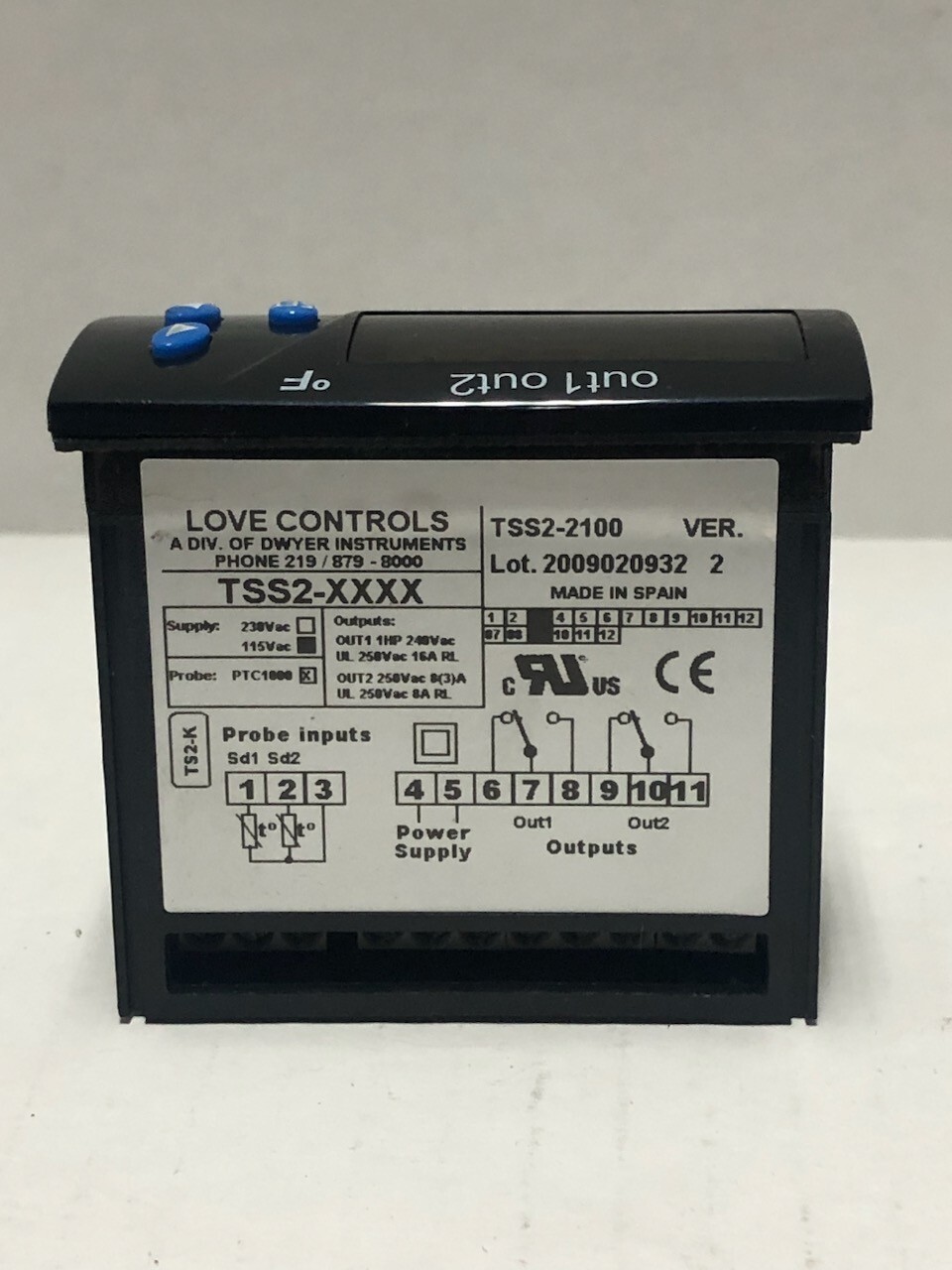 Love Controls #TSS2-2100 Dual Stage Temperature Control Module.