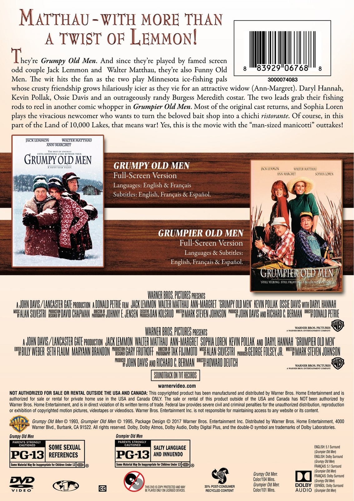 Grumpy Old Men / Grumpier Old Men DVD NEW