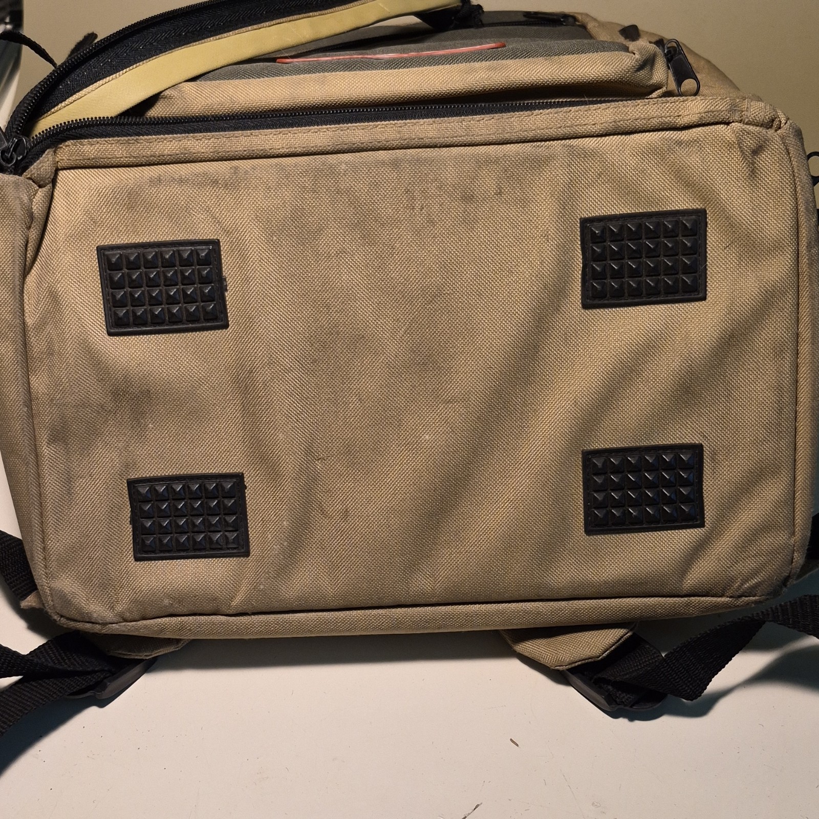 Grizzly Beige Gray Black Hiking Backpack Canvas Adjustable Straps 5 Pockets