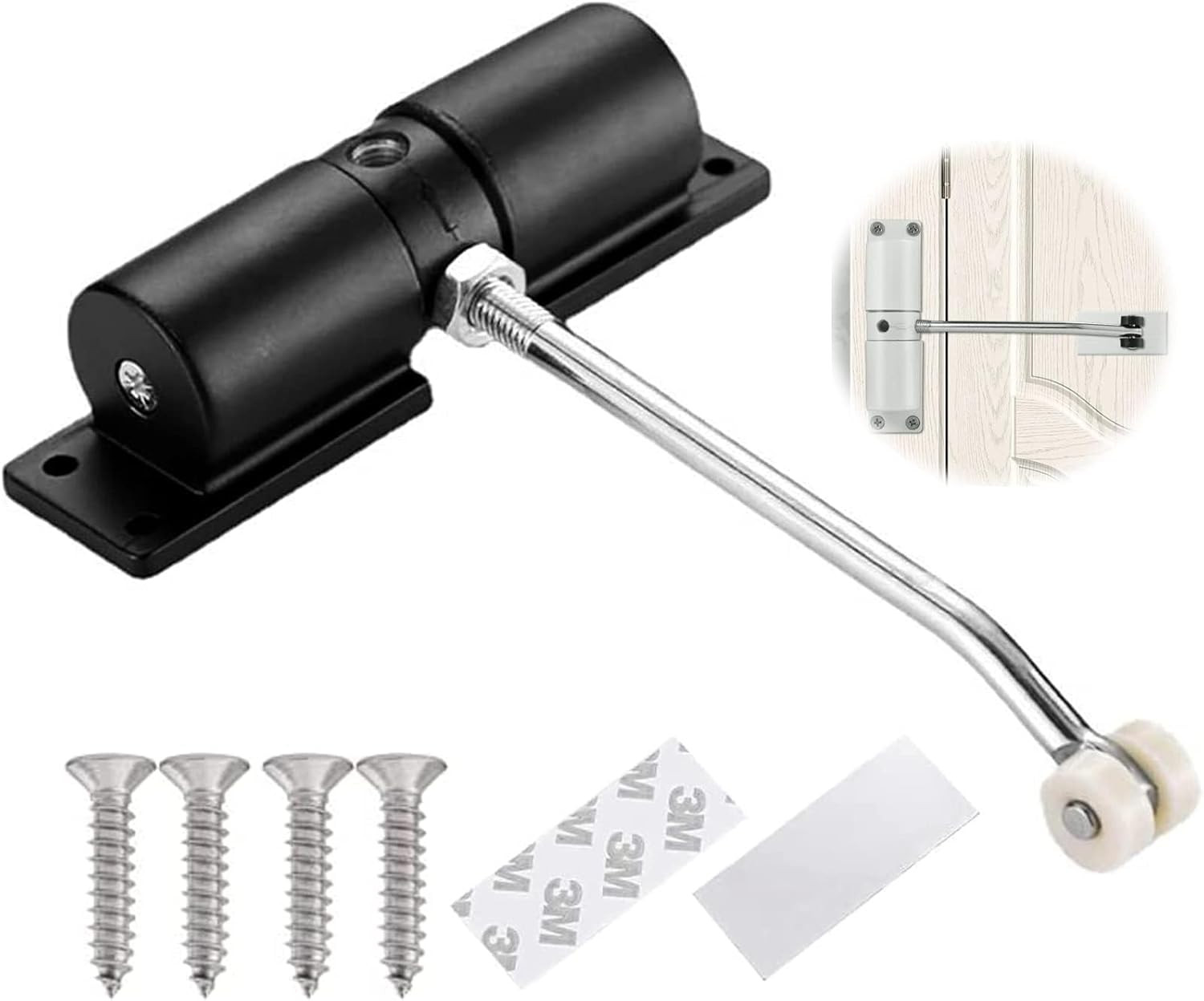 Automatic Door Closer, Zinc Alloy Safety Spring Door Closer Adjustable 30 Kg Clo