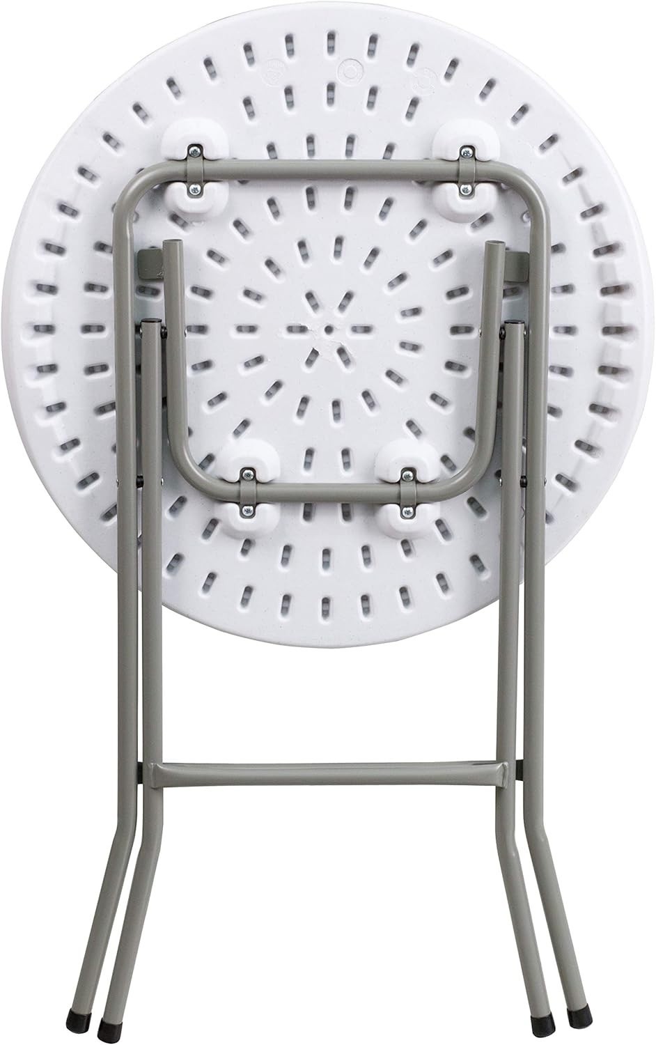 Elon 2' Round Folding Event Table - White Compact Design for Indoors/Outdoors