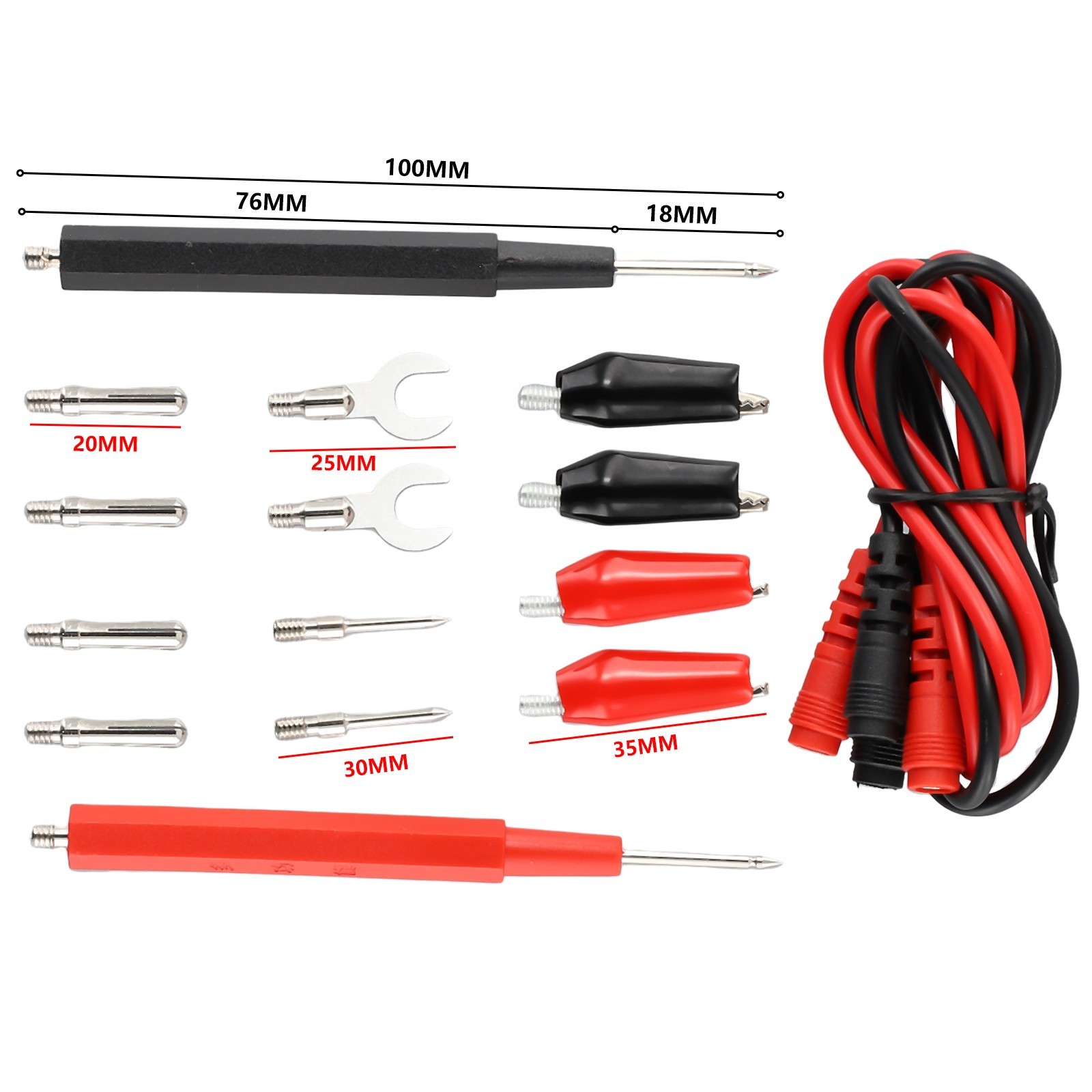 Test Leads Kit Multimeter Probe 16-in-1 16pcs Digital Multimeter Probe