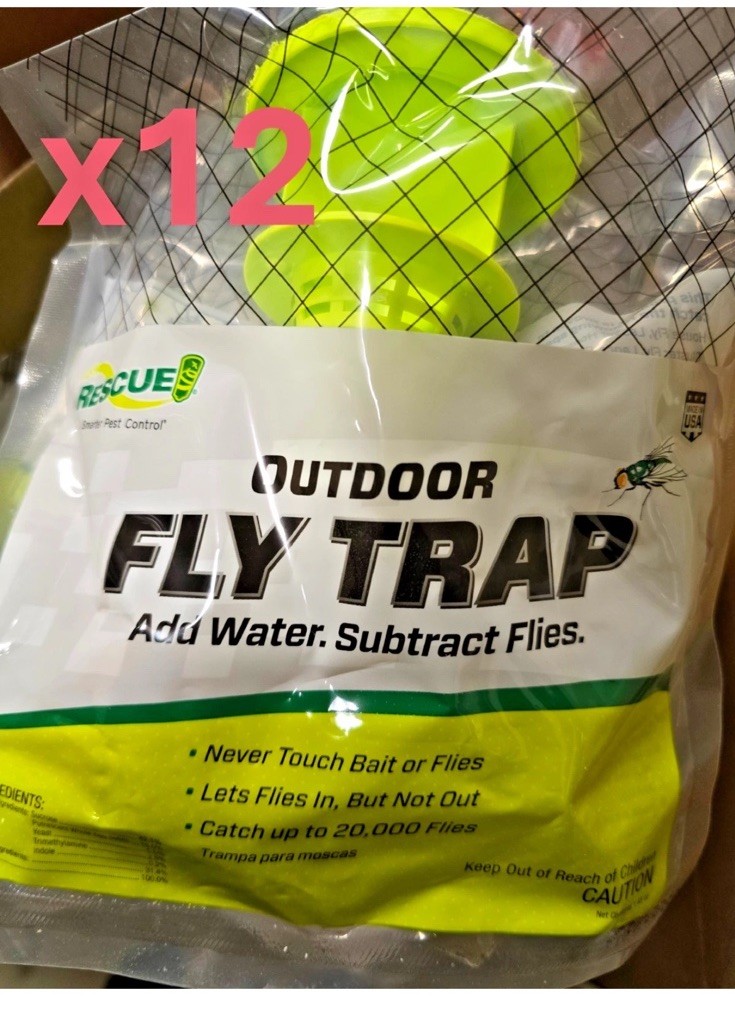 Outdoor Disposable Hanging Fly Trap - 12 Traps