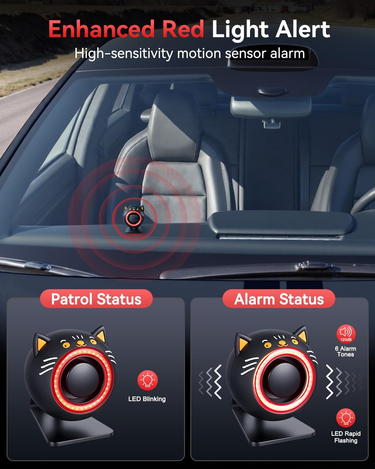 120dB Car Alarm System with Motion Sensor, Anti-Theft Device, Wireless Remote &