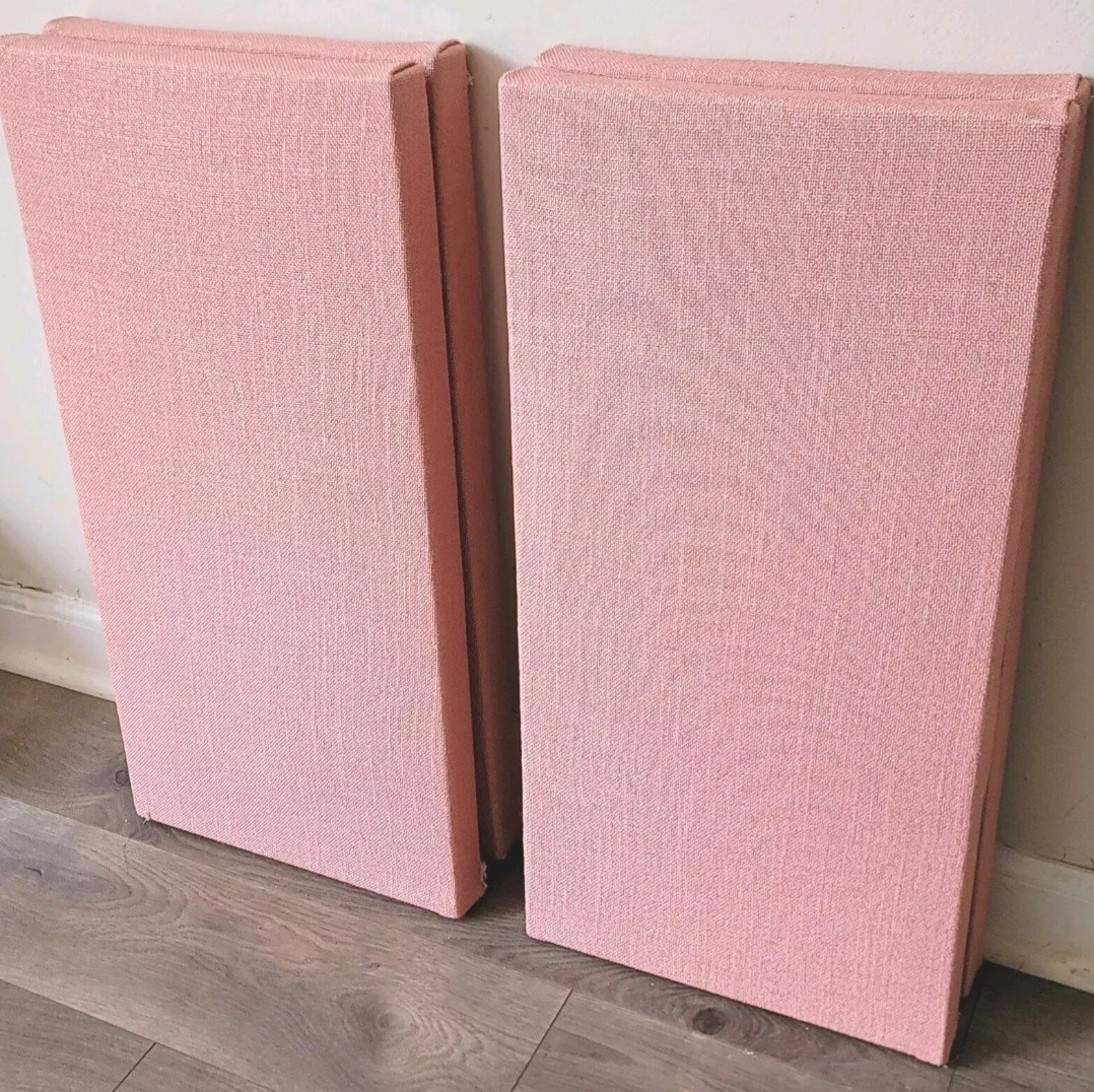 6 Sound Absorbing Acoustic Wall Panels in Salmon - SET of 6