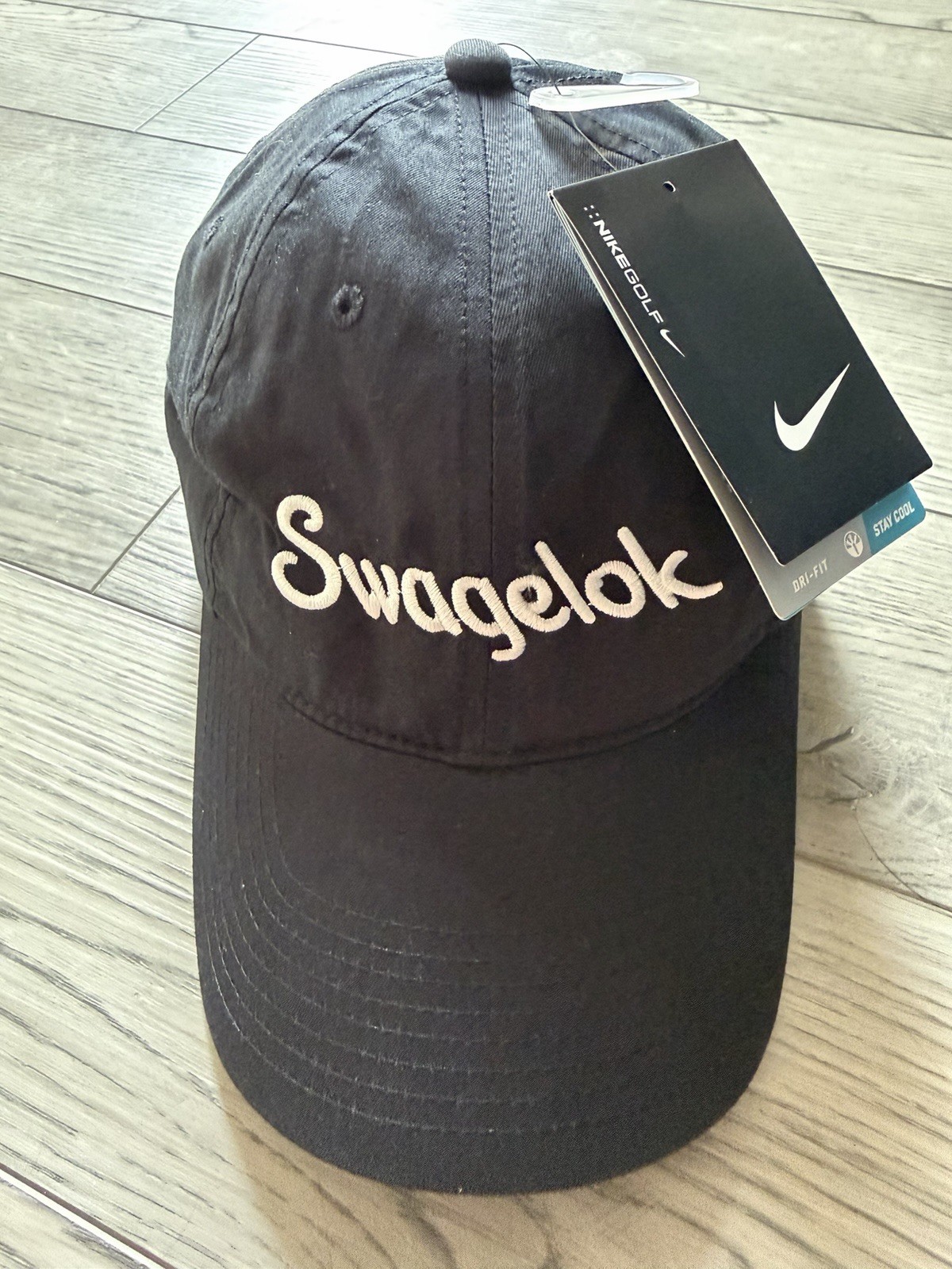 Swagelok Black Nike Golf Dry Fit Adjustable Hat NWT