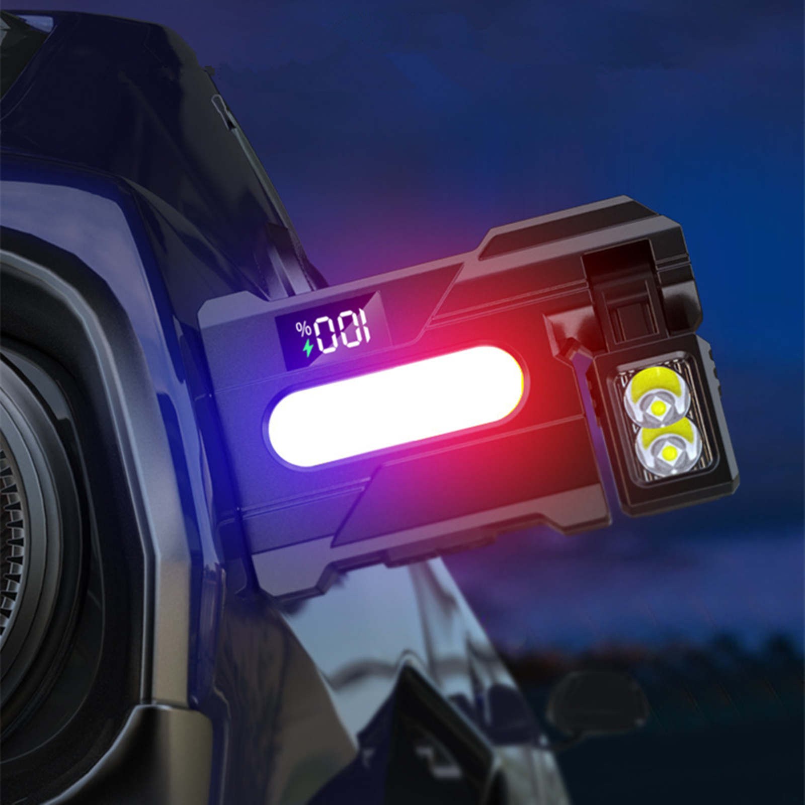 Magnetic Work Light USB Rechargeable LED Flashlight with Red Blue White Lights