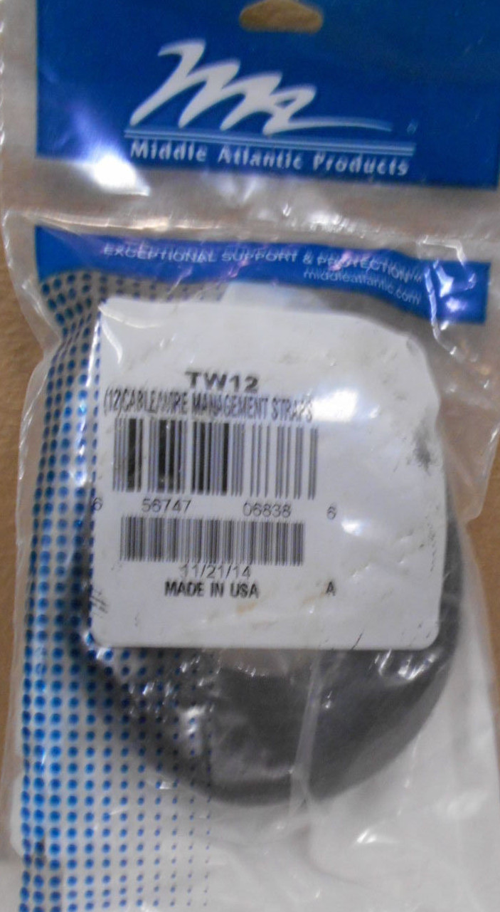Middle Atlantic TW12 8" Cable Management Straps 12 Pack