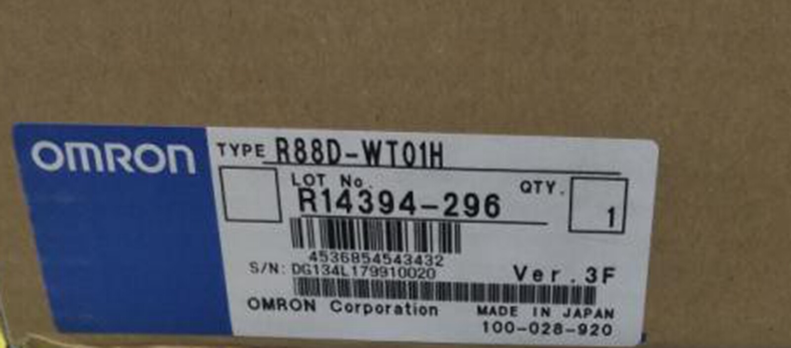 NEW OMRON AC Servo Driver R88D-WT01H 200v 1ph 100w R88DWT01H