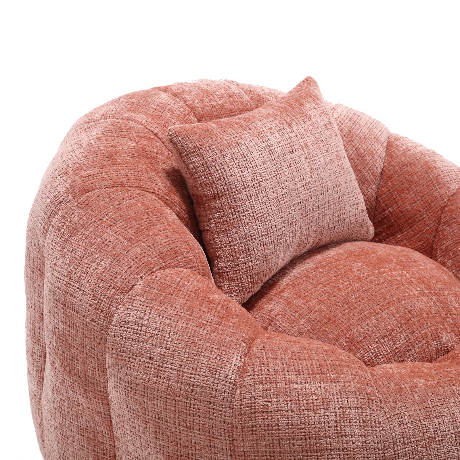 UNITED WE WIN Modern Bean Bag Chairs, Comfy Round Chair for Adults with Ottoman