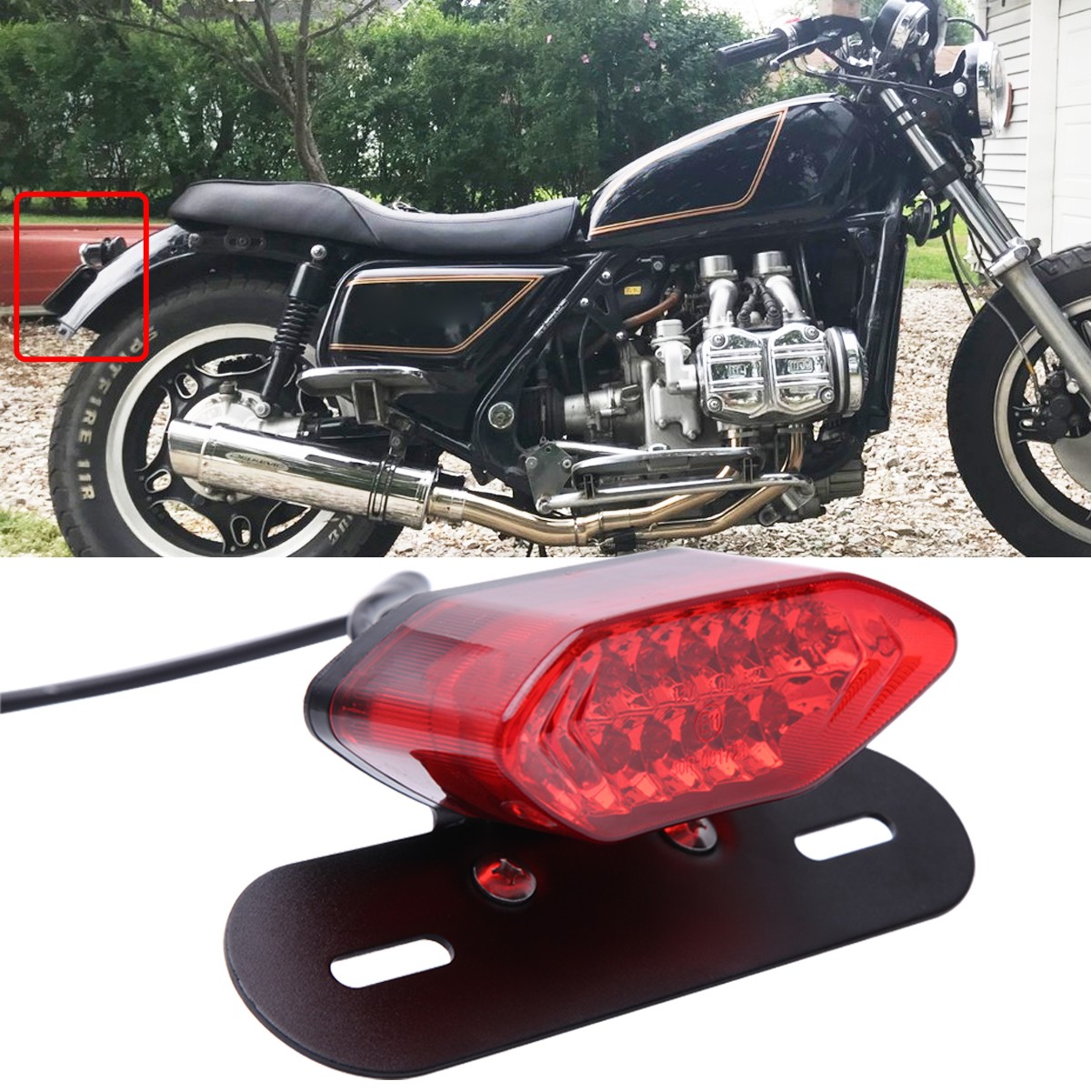 For Honda GL1100 Goldwing LED Tail Light Turn Signal Brake Light + License Plate