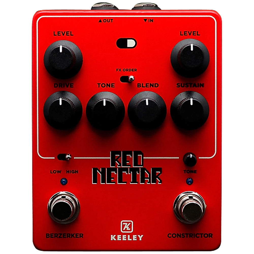 Keeley Electronics Red Nectar Overdrive and Compressor Dual Effects Pedal Red