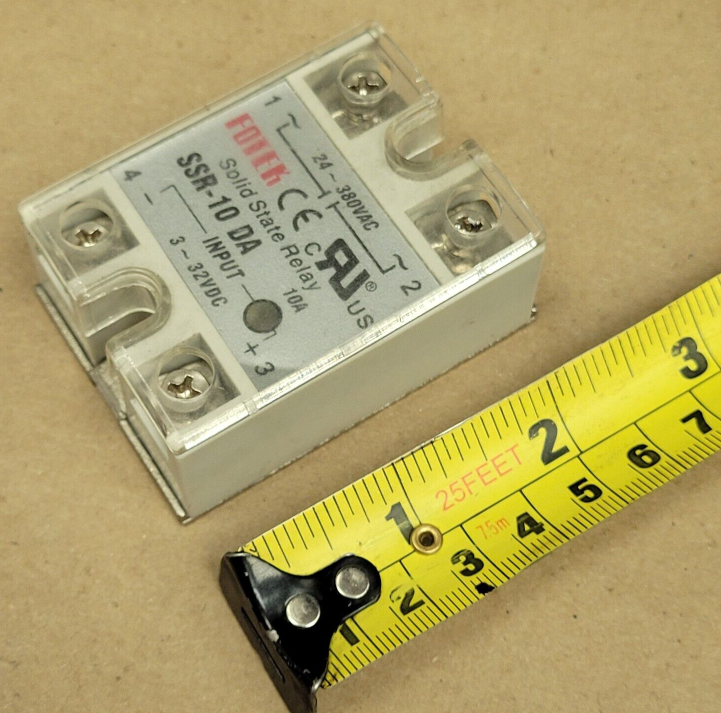 FOTEK SSR-10 DA SOLID STATE RELAY, 24-380VAC, 3-32VDC, TH0627