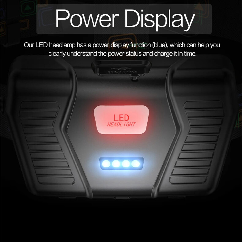200000LM LED Headlamp P100 Headlight Head Flashlight Camping Fishing Light
