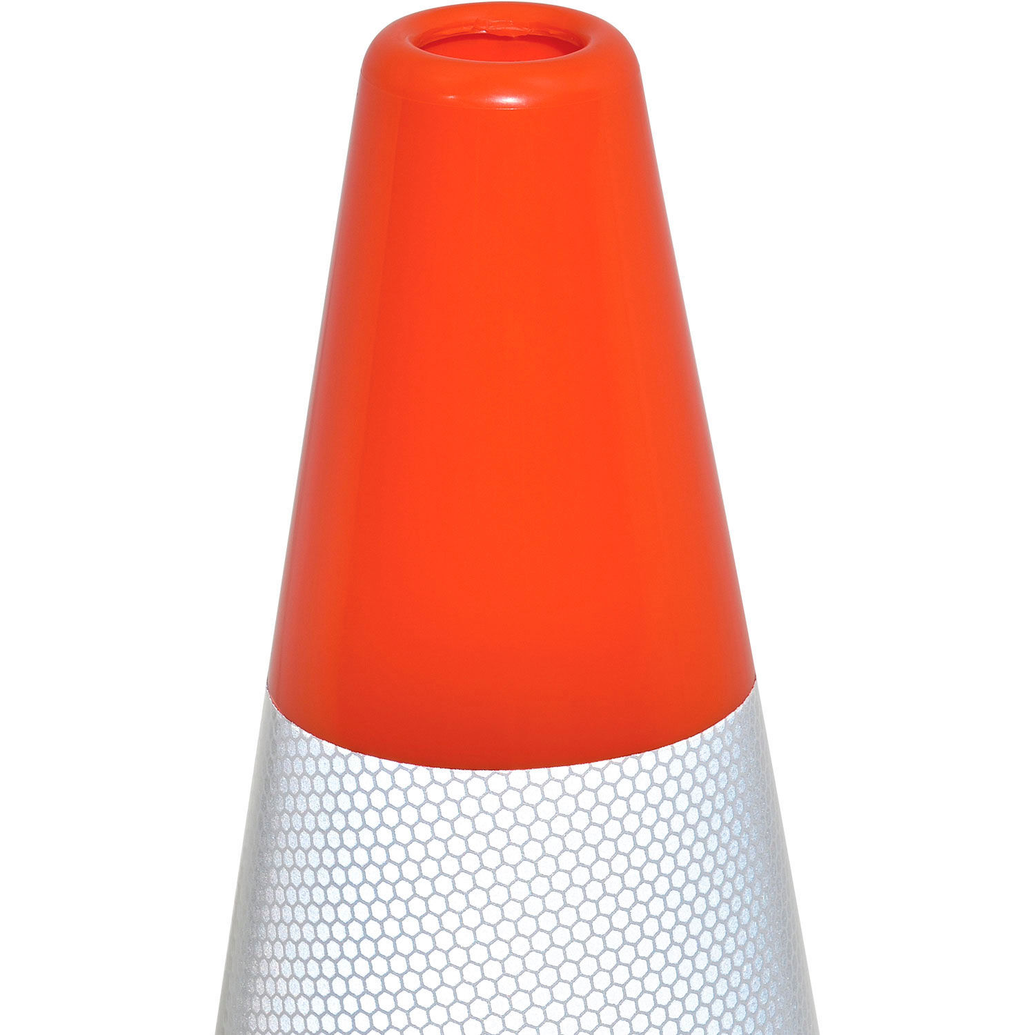 28" Reflective Traffic Cone Black Base 7 lbs