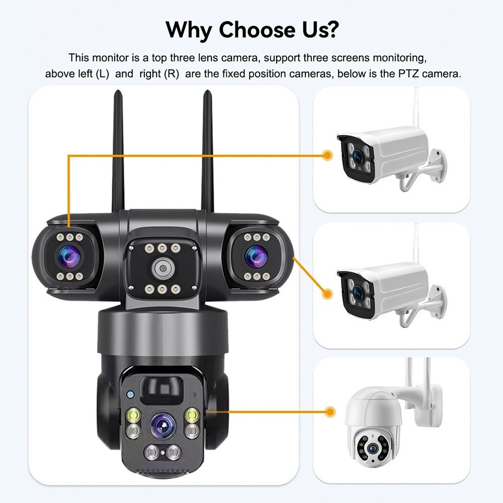 Solar Battery Powered Wireless WiFi Home Security Camera System Outdoor Pan/Tilt